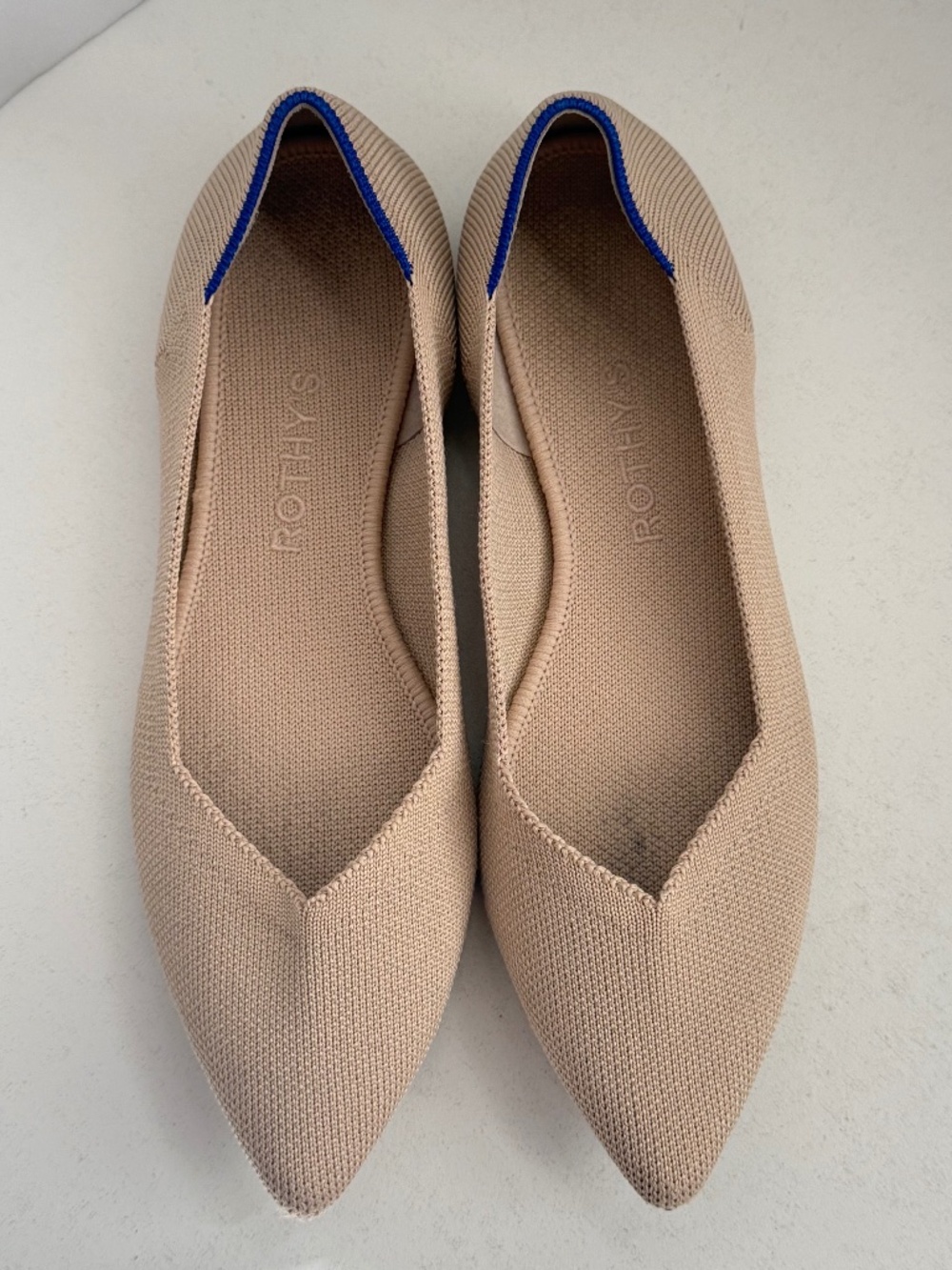 Rothy's The Point Flat in Ecru Tortoise Shell Sole Ballet Flat